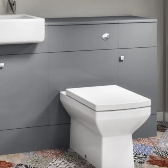 BOXED DESIGNER HARPER 500MM WC TOILET UNIT GREY LACQUERED