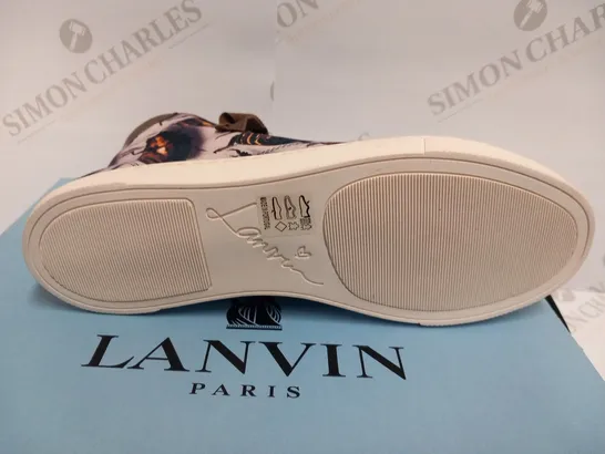 BOXED PAIR OF LANVIN BASKET HIGH TOP SNEAKER GOLD SIZE 37