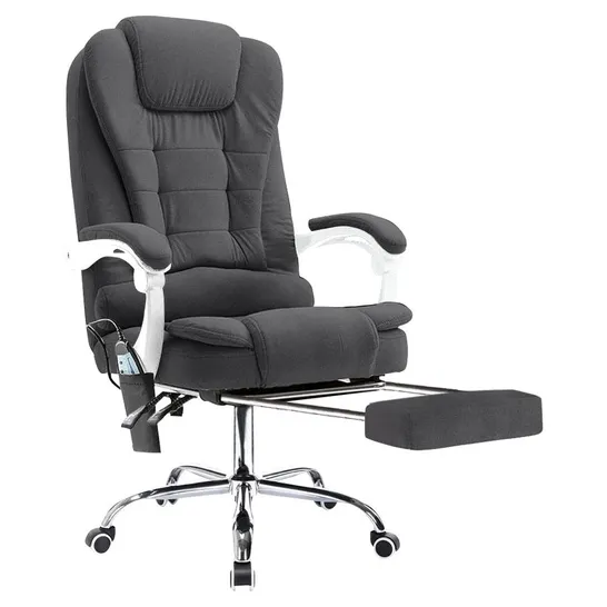 BOXED NEO DARK GREY FABRIC OFFICE CHAIR WITH MASSAGE FUNCTION (1 BOX)