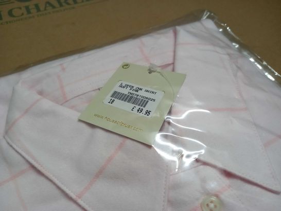 BAGGED HOUSE OF BRUER OPEN CHECK SHIRT IN SOFT PINK - 18