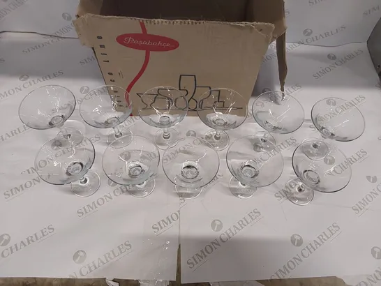 BOX OF 11x MARTINI GLASSES