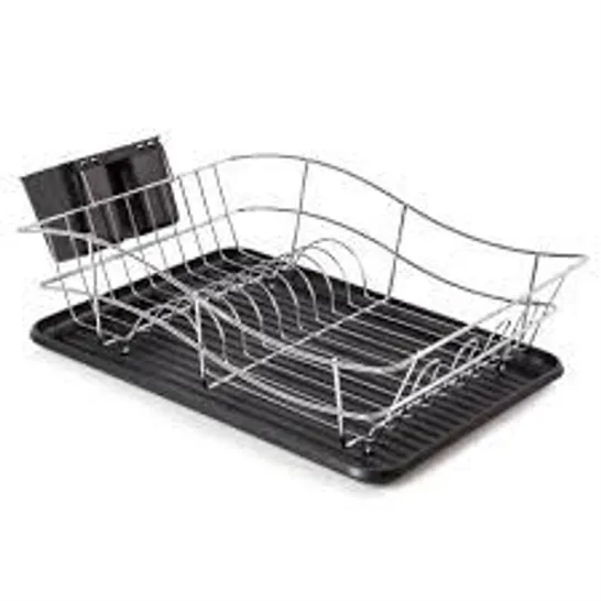 BOXED TOWER DISH RACK WITH TRAY BLACK