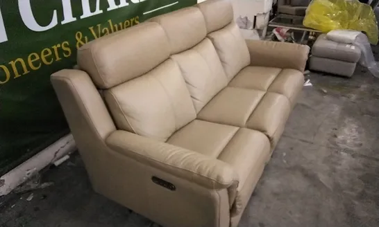 QUALITY DESIGNER MINK LEATHER ELECTRIC RECLINER 3 SEATER SOFA