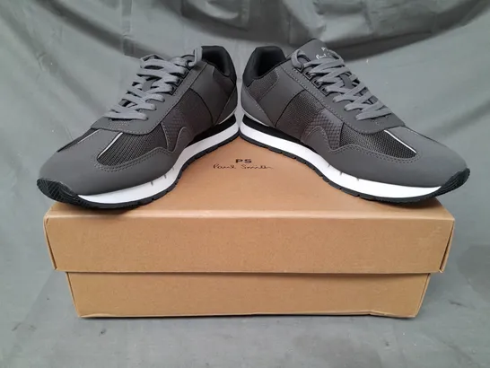 BOXED PAIR OF PAUL SMITH SHOES IN GREY UK SIZE 9