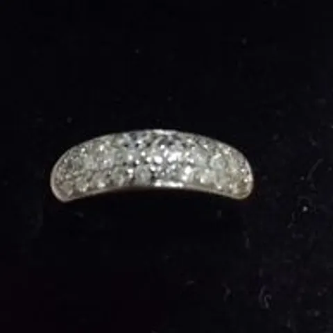 9CT WHITE GOLD THREE ROW HALF ETERNITY RING SET WITH NATURAL DIAMONDS