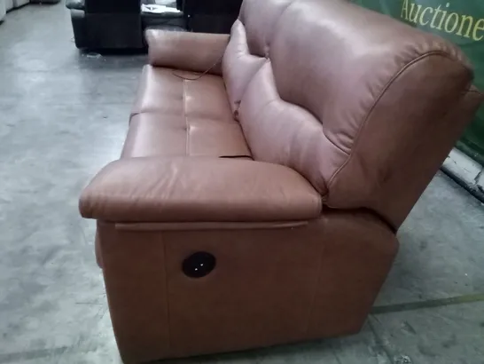 QUALITY BRITISH DESIGNER G PLAN STRATFORD 3 SEATER ELECTRIC RECLINER DBL N833 DALLAS TAN LEATHER 