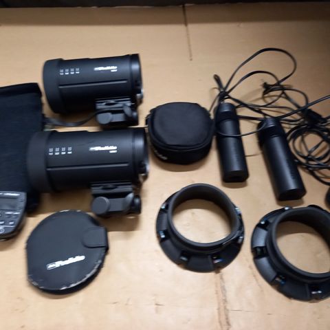 LOT OF 2 PROFOTO B10 PHOTOGRAPHY LIGHTS WITH ACCESSORIES AND BACKPACK
