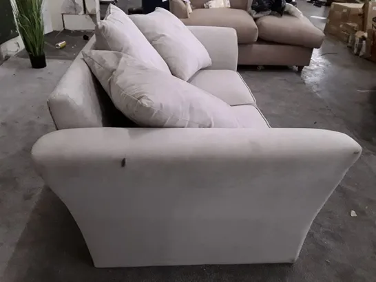 QUALITY DESIGNER 2 SEATER SOFA - WHITE FABRIC