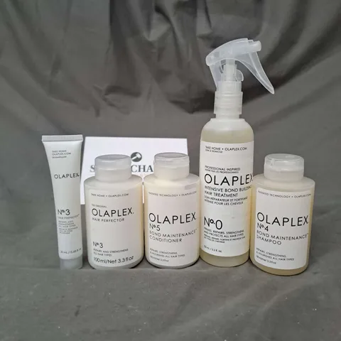 LOT OF 5 OLAPLEX HAIR PRODUCTS TO INCLUDE HAIR PERFECTOR AND BOND MAINTENANCE SHAMPOO