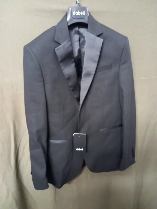 DOBELL BLACK DINNER JACKET WITH NOTCH LAPEL - UK 38 S