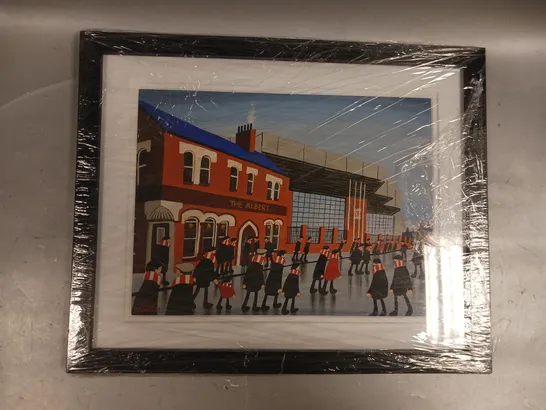 JACK KAVANAGH SIGNED, FRAMED, AND DATED ANFIELD ART PRINT