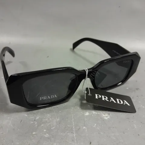 PRADA THICK FRAMED LOGO SUNGLASSES 