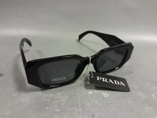 PRADA THICK FRAMED LOGO SUNGLASSES 