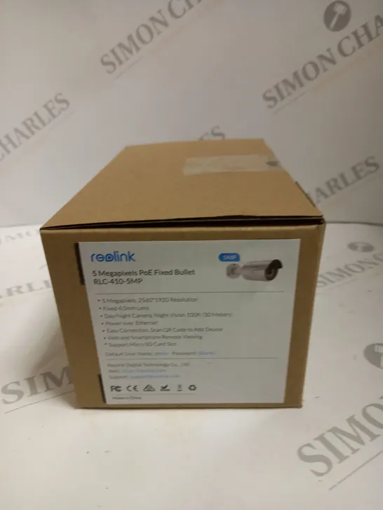 BOXED REOLINK 5 MEGAPIXELS POE FIXED BULLET CAMERA RLC-410-5MP