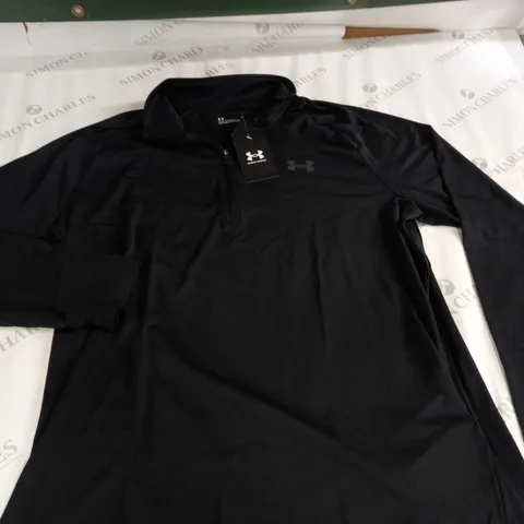 UNDER ARMOUR 1/2 ZIP BLACK TOP - LG