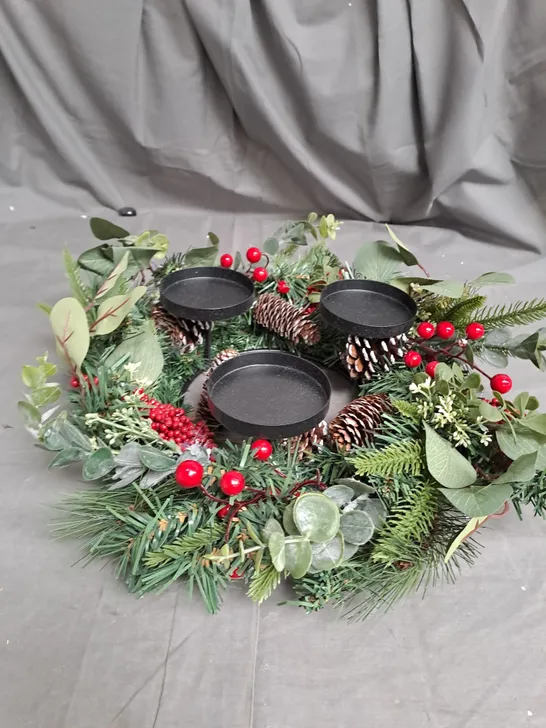 FLAMELESS WREATH SET 