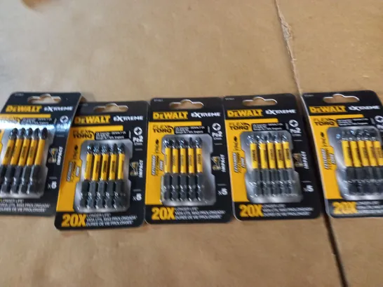 LOT OF  5 5-PACKS  OF DEWALT EXTREME PZ2 57MM DRILL BITS