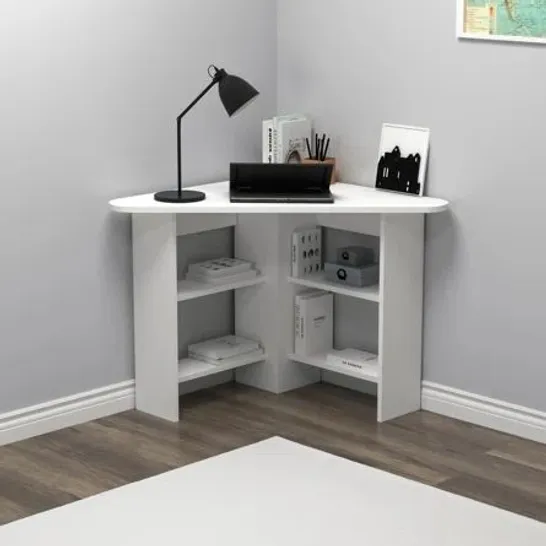 BOXED CORNER COMPUTER DESK WHITE 