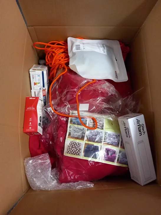 LARGE BOX OF ASSORTED HOUSEHOLD ITEMS 