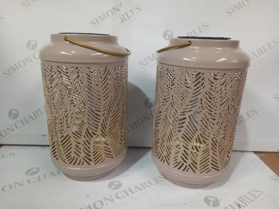 GARDEN REFLECTIONS SET OF 2 PATTERNED SOLAR LANTERNS