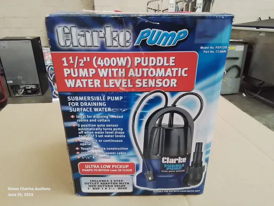 CLARKE PUMP 1 1/2" PUDDLE PUMP WITH AUTO SENSOR RRP £75.98