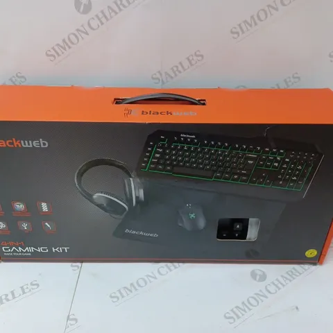 BRAND NEW BOXED BLACKWEB 4 IN 1 GAMING KIT INCLUDING KEYBOARD, MOUSE AND HEADSET