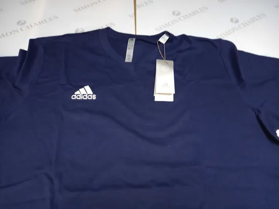 ADIDAS SHORT SLEEVE V-NECK T-SHIRT IN NAVY - UK L