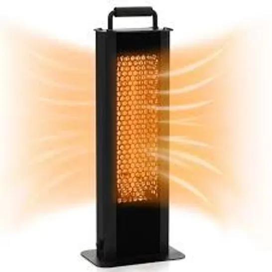 BOXED COSTWAY 1200W OUTDOOR PORTABLE ELECTRIC HEATER WITH DOUBLE-SIDED HEATING - BLACK