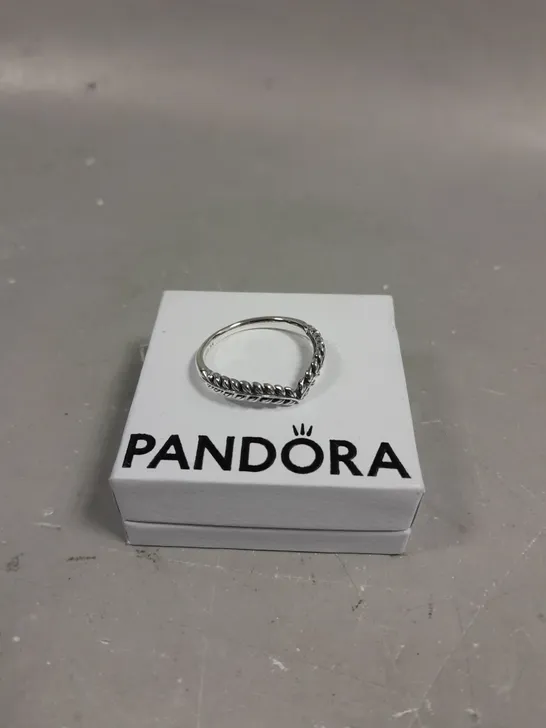 PANDORA SILVER WISHBONE RING 