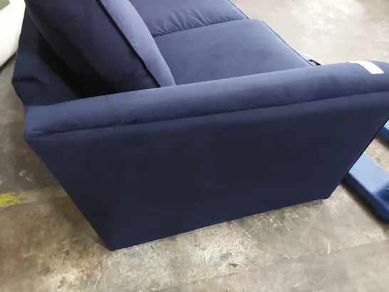 DESIGNER METAL ACTION SOFA BED PLUSH BLUE FABRIC 