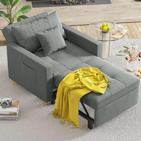 BOXED HOMCOM EMMA LEIGH 1 SEATER FOLD OUT UPHOLSTER SOFA BED