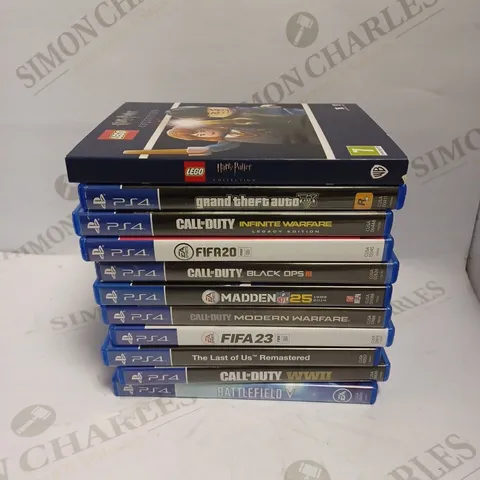 LOT OF 11 ASSORTED PS4/XBOX ONE VIDEO GAMES TO INCLUDE FIFA 23, BATTLEFIELD V, GTA V ETC