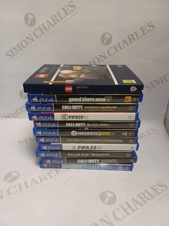 LOT OF 11 ASSORTED PS4/XBOX ONE VIDEO GAMES TO INCLUDE FIFA 23, BATTLEFIELD V, GTA V ETC