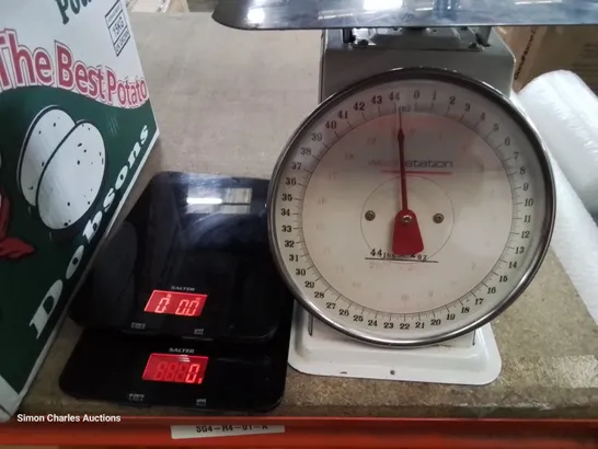 WEIGHSTATION BALANCE SCALE & 2 SALTER DIGITAL SCALES