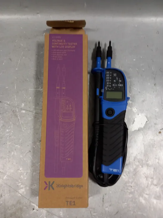 BOXED KNIGHTSBRIDGE VOLTAGE & CONTINUITY TESTER WITH LCD DISPLAY