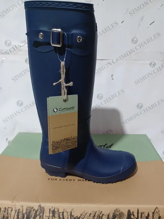 COTSWOLD SANDRINGHAM NAVY WELLIES - SIZE 6