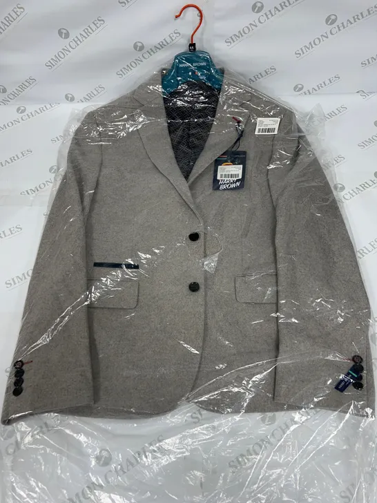 HARRY BROWN WEDDING WOOL MIX SLIM FIT JACKET IN LIGHT GREY SIZE 44