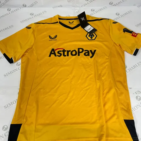 CASTORE WOLVES HOME SHIRT IN GOLD SIZE XL