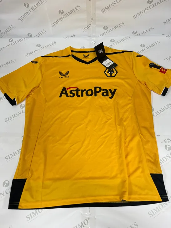 CASTORE WOLVES HOME SHIRT IN GOLD SIZE XL