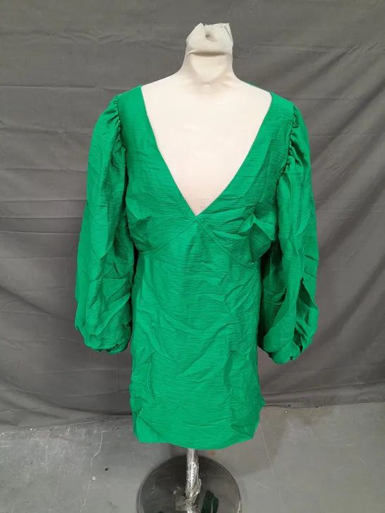 NOBODY'S CHILD ZENDAYA MINI DRESS IN GREEN SIZE 16