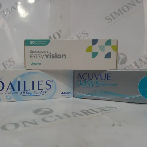 APPROXIMATELY 20 ASSORTED HOUSEHOLD ITEMS TO INCLUDE FOCUS DAILIES CONTACT LENSES, ACUVIE OASYS CONTACT LENSES, ETC