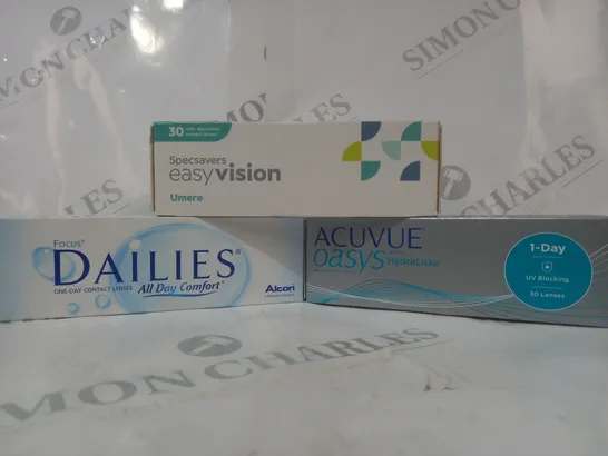 APPROXIMATELY 20 ASSORTED HOUSEHOLD ITEMS TO INCLUDE FOCUS DAILIES CONTACT LENSES, ACUVIE OASYS CONTACT LENSES, ETC