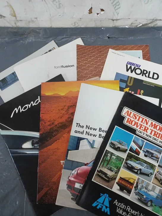 APPROX. 8 OLD CAR MAGAZINES TO INCLUDE FIAT - AUSTIN MORRIS MG - FORD  