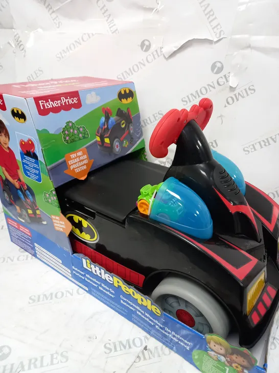 BOXED FISHER PRICE DC - BATMAN RIDING WHEELIES RIDE ON