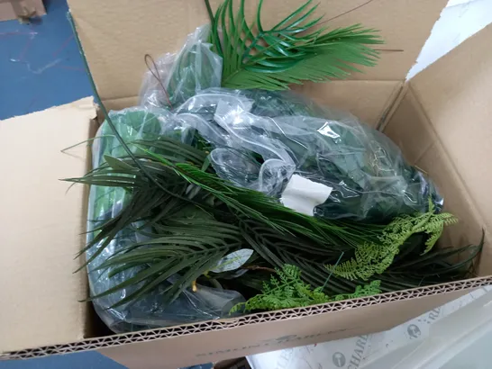 BOX OF ASSORTED FAUX FLOWERS