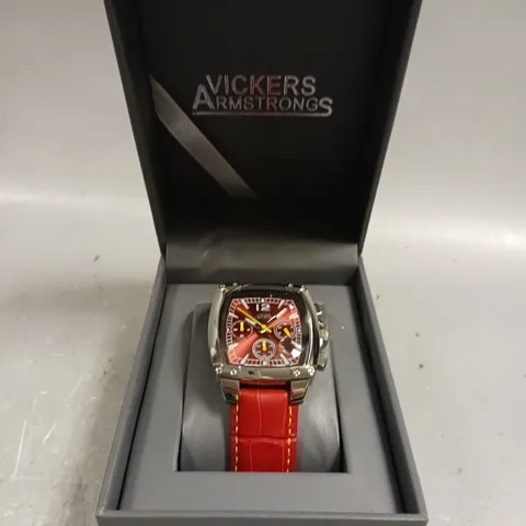 VICKERS ARMSTRONGS BARREL ROLL RED DIAL WATCH 