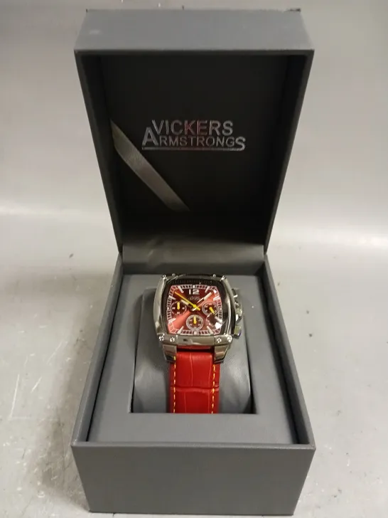 VICKERS ARMSTRONGS BARREL ROLL RED DIAL WATCH 