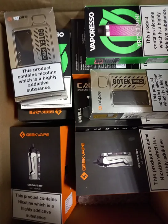 APPROXIMATELY 20 VAPES & E-CIGARETTES TO INCLUDE ASPIRE GOTEK, GEEK VAPE, VAPORESSO ETC  