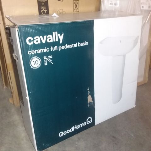 BOXED CAVALLY CERAMIC FULL PEDESTAL BASIN 