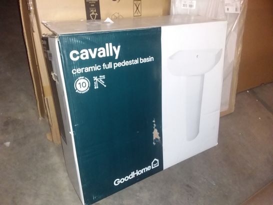 BOXED CAVALLY CERAMIC FULL PEDESTAL BASIN 